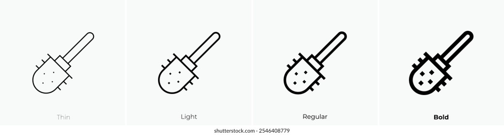 toilet brush icon. Thin, Light Regular And Bold style design isolated on white background