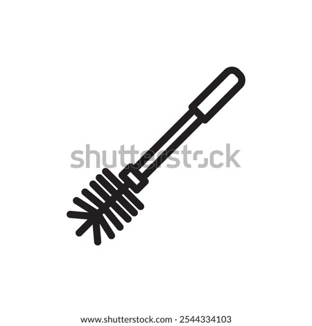Toilet brush icon Vector flat thin line illustration