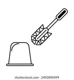 toilet brush icon vector on white background