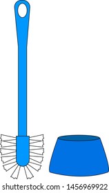 Toilet brush, illustration, vector on white background.