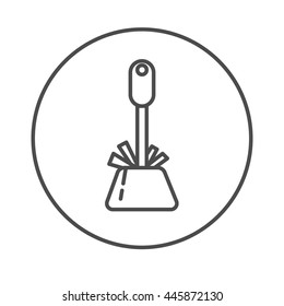 toilet brush linear icon. thin line design