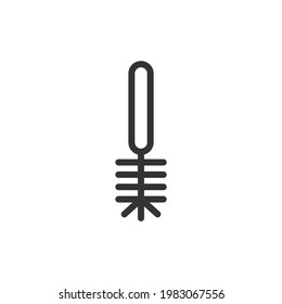 Toilet brush minimal line icon. Web stroke symbol design. Toilet brush sign isolated on a white background. Premium line icon.