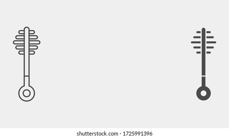 Toilet brush outline and filled vector icon sign symbol