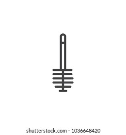 Toilet brush outline icon. linear style sign for mobile concept and web design. Bowl Brush simple line vector icon. Symbol, logo illustration. Pixel perfect vector graphics