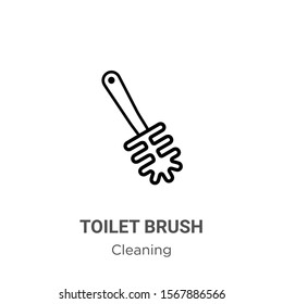 Toilet brush outline vector icon. Thin line black toilet brush icon, flat vector simple element illustration from editable cleaning concept isolated on white background