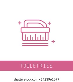 Toilet brush outline vector icon. Thin line pink toilet brush icon, flat vector simple element illustration from editable cleaning concept isolated on white background