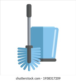 Toilet brush. A tool for cleaning the toilet and other plumbing equipment. Vector illustration isolated on a white background for design and web.