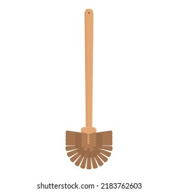 Toilet brush tool icon cartoon vector. Clean tool. Plastic brush