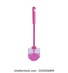 Toilet Brush Vector, illustration of pink toilet cleaning brush in semi-realistic cartoon design style. Perfect for design material content.