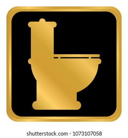 Toilet button on white background. Vector illustration.