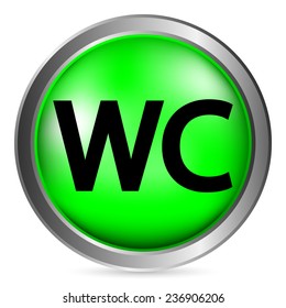 Toilet button on white background. Vector illustration.