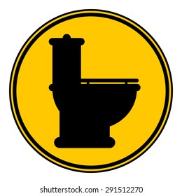 Toilet button on white background. Vector illustration.