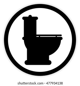 Toilet button on white background. Vector illustration.