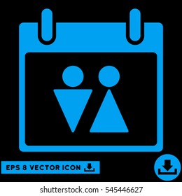 Toilet Calendar Day icon. Vector EPS illustration style is flat iconic symbol, blue color.