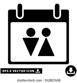 Toilet Calendar Day icon. Vector EPS illustration style is flat iconic symbol, black color.