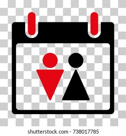 Toilet Calendar Day icon. Vector illustration style is flat iconic bicolor symbol, intensive red and black colors, transparent background. Designed for web and software interfaces.