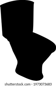 Toilet with a cistern. Vector image.