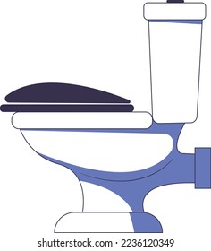 Toilet with cistern. Vector image object.