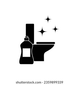 inodoro limpio icono vector botella detergente para el inodoro