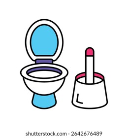 Toilet clean Vector Filled outline illustration style icon. EPS 10 file 