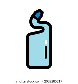Toilet cleaner bottle icon in simple style. Flat color toilet cleaner bottle vector icon for web and mobile, isolated on white background