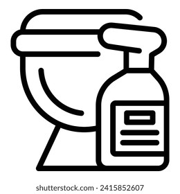 Toilet cleaner icon outline vector. Brush mop unclean. Dark bath room
