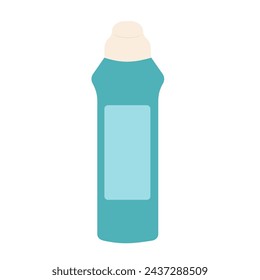Toilet cleaner isolated on white background. Washing house supplies. Liquid product in bottle. Vector flat illustration.