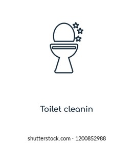 Toilet cleanin concept line icon. Linear Toilet cleanin concept outline symbol design. This simple element illustration can be used for web and mobile UI/UX.