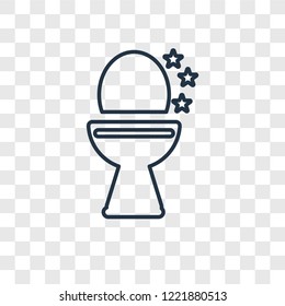 Toilet cleanin concept vector linear icon isolated on transparent background, Toilet cleanin concept transparency concept in outline style