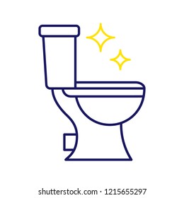 Toilet cleaning color icon. Bathroom cleaning. Isolated vector illustration