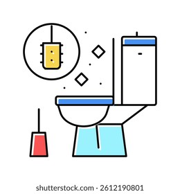 toilet cleaning color icon vector. toilet cleaning sign. isolated symbol illustration