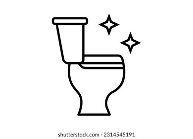 Toilet cleaning icon. icon related to hygiene, bathroom cleaning. Line icon style design. Simple vector design editable