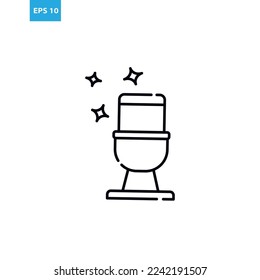Toilet cleaning line icon Vector illustration