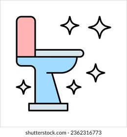 Toilet cleaning linear icon. Thin line illustration. Bathroom cleaning. vector illustration on white background