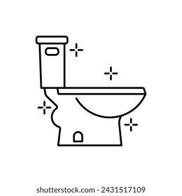 Toilet cleaning linear icon. Thin line illustration. Bathroom cleaning. Contour symbol. Vector isolated outline drawing