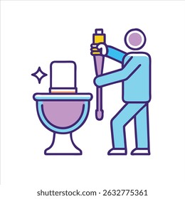 toilet cleaning object icon modern design concept isolated