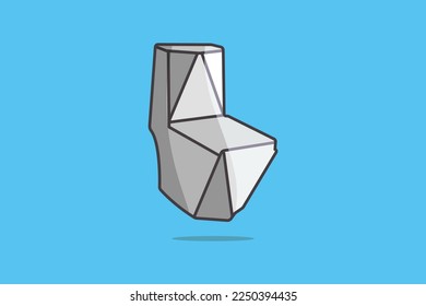 Toilet commode vector illustration. Cleanliness object icon design concept. Restroom toilet seat symbol vector design with shadow isolated on blue background.