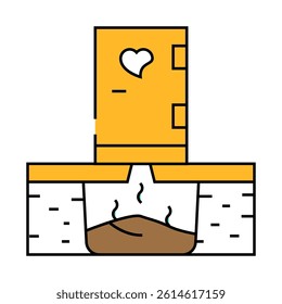toilet compost line icon vector. toilet compost sign. isolated symbol illustration