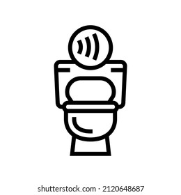 toilet contactless line icon vector. toilet contactless sign. isolated contour symbol black illustration