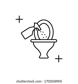 Toilet, detergent icon. Simple line, outline vector elements of housework for ui and ux, website or mobile application