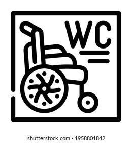 toilet for disabled line icon vector. toilet for disabled sign. isolated contour symbol black illustration