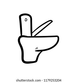 toilet doodle icon vector 