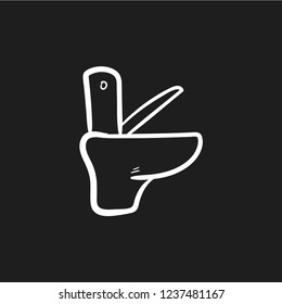toilet doodle icon vector flat black