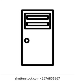 Toilet door vector icon with long shadow, with white background