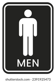 Toilet doors for male genders symbol vector isolated on white background.