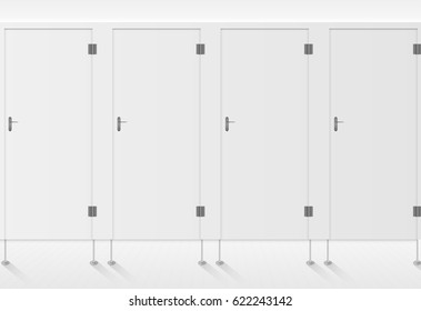 toilet doors white for male and female genders vector.