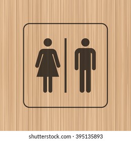 Toilet door/wall plate. Original WC icon. Sign.