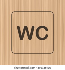 Toilet door/wall plate. Original WC icon. Sign.