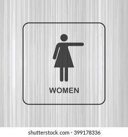 Toilet door/wall plate. Original WC icon. Direction sign.