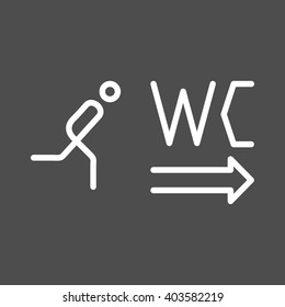 Toilet door/wall plate. Original WC icon. Sign.